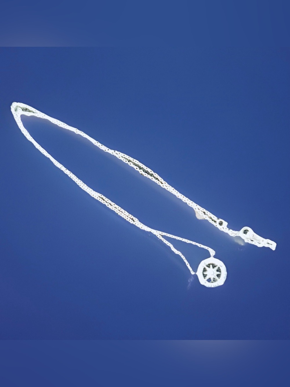 STERLING SILVER 925 Necklace Pendant R23 Center Compass North South East West